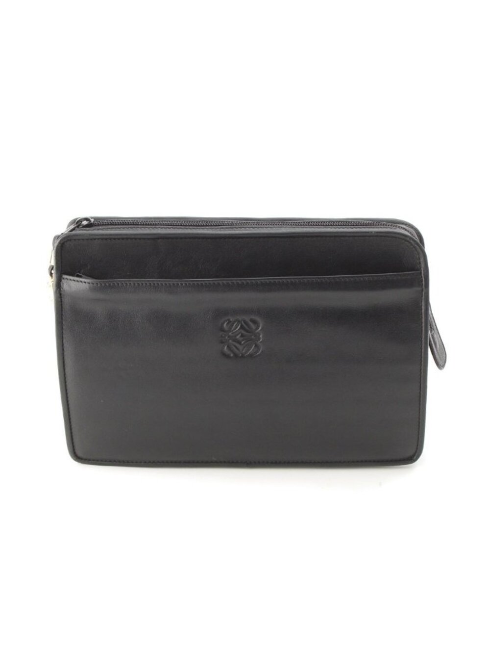 Loewe Leather Anagram Clutch Black